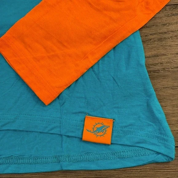 NWT [NFL] Miami Dolphins Lace-Up Long Sleeved T-Shirts, Multiple Women's Sz S-XL - Picture 7 of 10